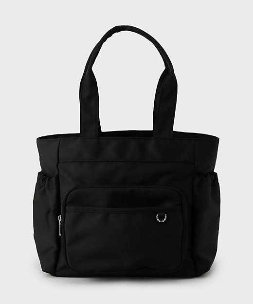 フロントポケット3層デザインBIGトートバッグ【マルチポケット