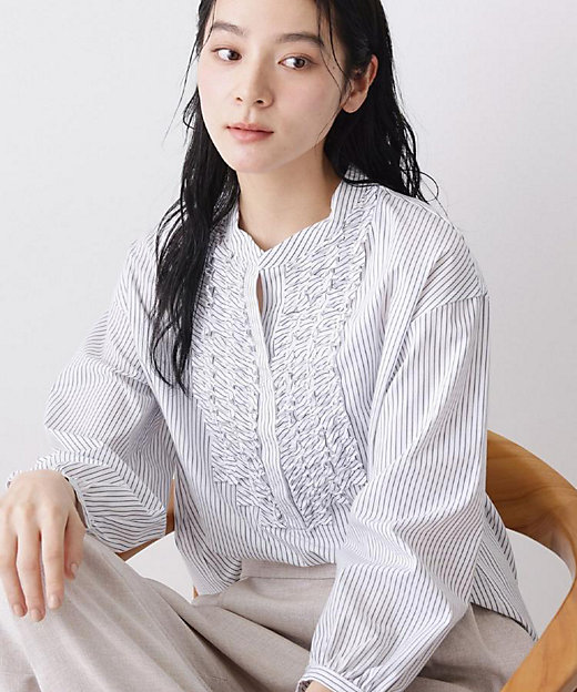 着映え／洗える】フロントフリルブラウス（2002582382