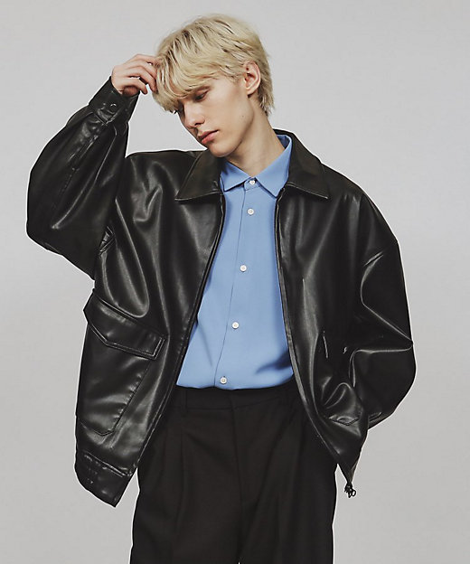 A－2シンセティックレザーブルゾン（2002330534） | tk