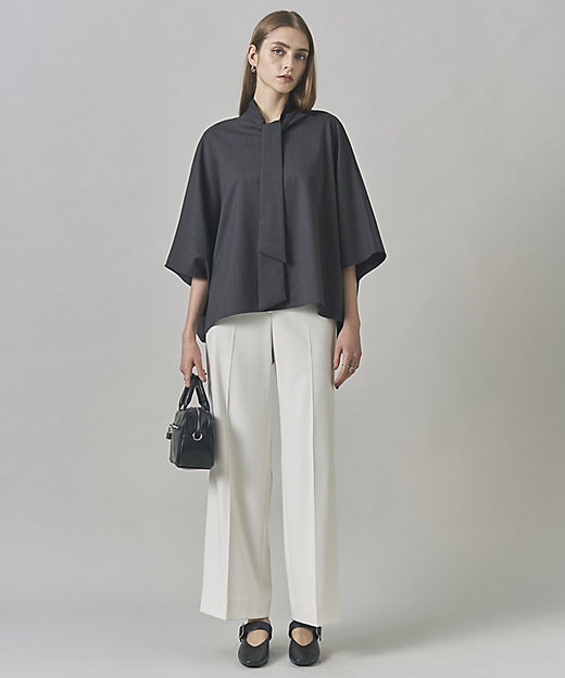 洗える】T／Wブロード ボウタイブラウス（BLCYGW0414