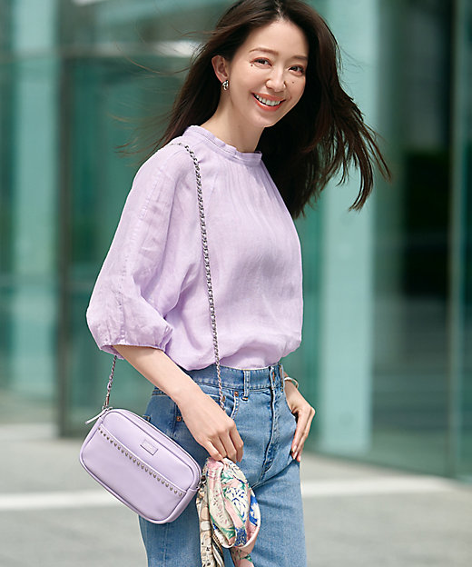 洗える】LIBECOリネン ボリュームスリーブ ブラウス