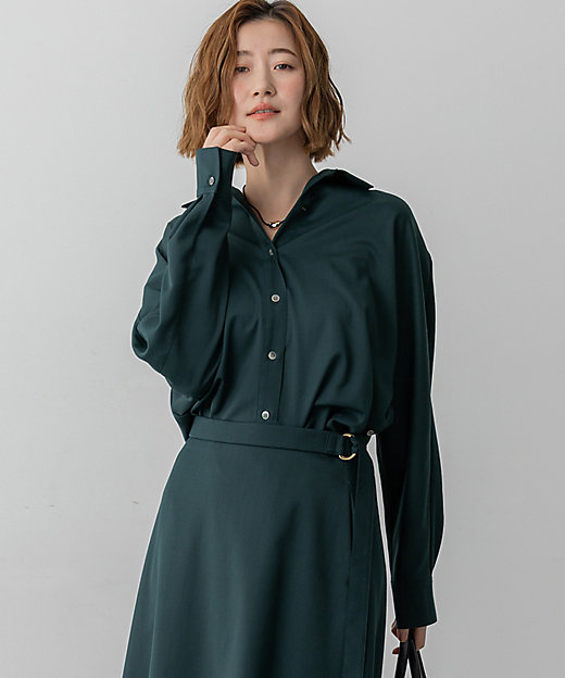 滝沢眞規子さん着用／洗える】メリノウールサテン 2WAYドルマン