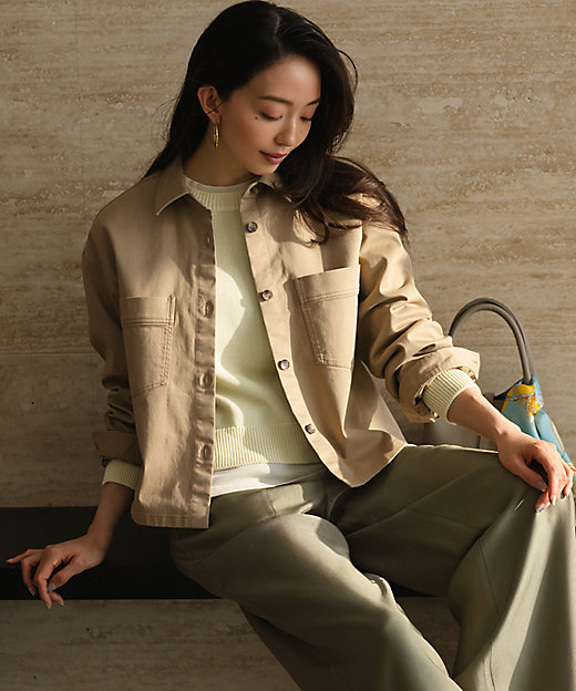 ストレッチギャバ チノ ショート シャツジャケット