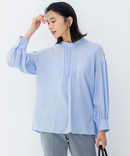 洗える】キュアセルツイル ピンタック ブラウス（BLWSSA0308