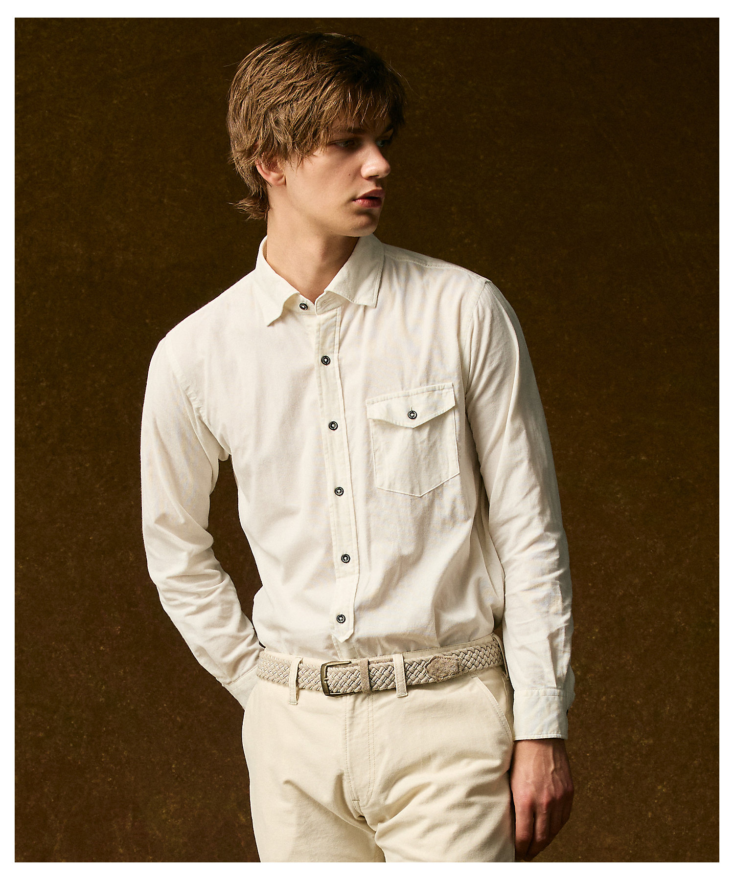 キングサイズ・ストレッチ】コーデュロイ シャツ