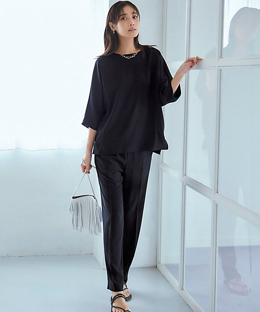 吸水速乾／UVカット／接触冷感】ストレッチジョーゼット ドルマン