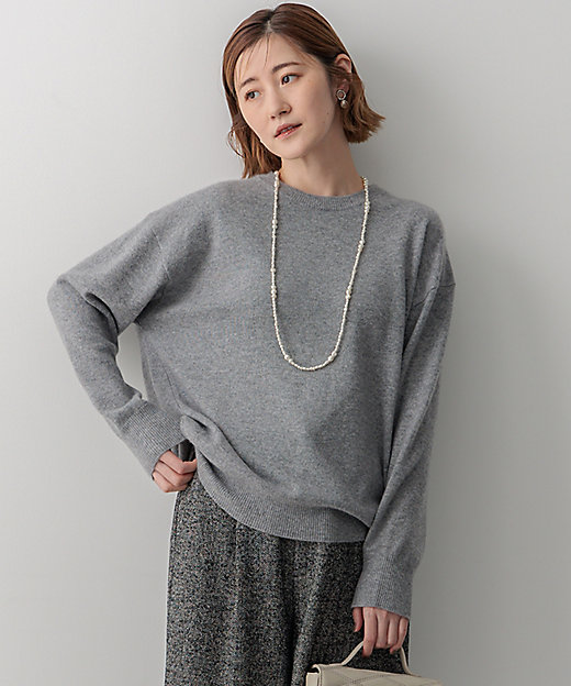 Oggi2月号掲載／洗える】ピュアカシミヤ クルーネック ニット