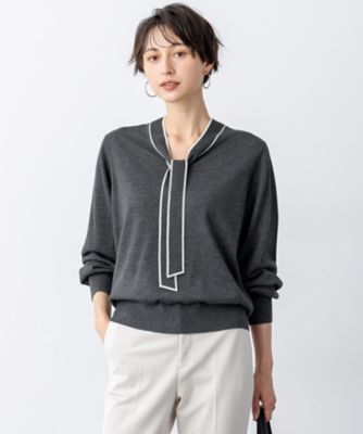 洗える】ウーステッドウール ボウタイ ニット（KRWOGW0455