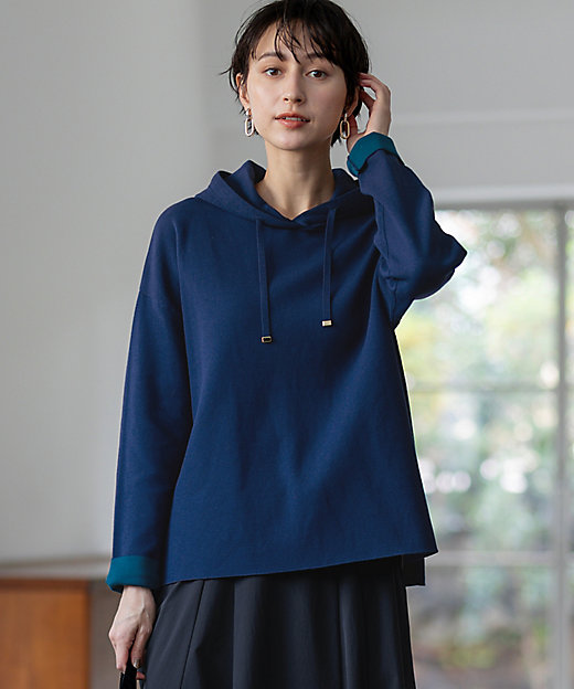 洗える】ダブルフェイスニット パーカー（KRWOGW0464） | 23