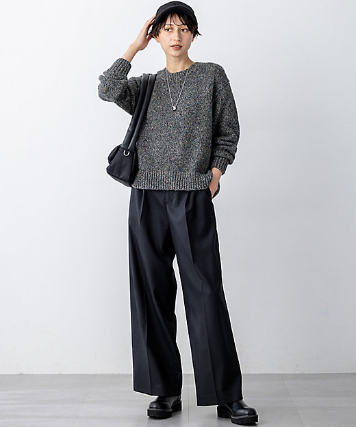 洗える】マーブルルレックスリリー バルキーニット