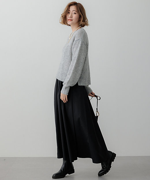 Oggi2月号掲載／洗える】スパングル クルーネック ニット