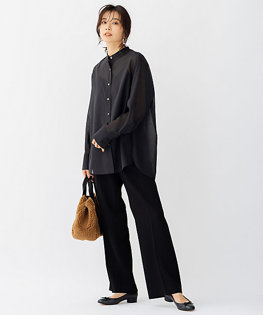 蛯原友里さん着用】トリアセダブルクロス ワイドストレート パンツ