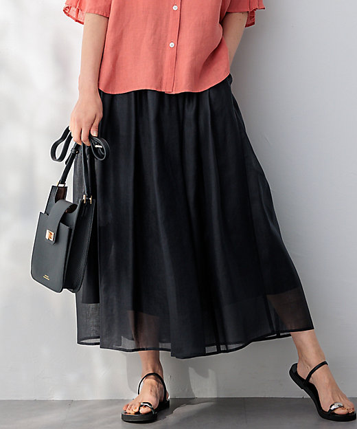 接触冷感／洗える】シアーフィルム フレアスカート