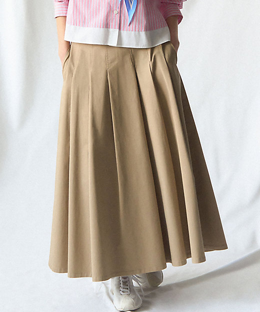 ストレッチギャバ チノ タックフレアスカート（SKWWLM0318