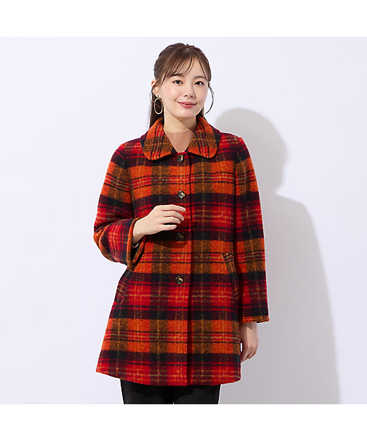 イタリア製素材スライバーチェックコート（73086521