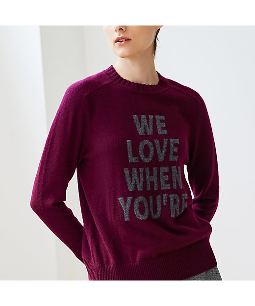 カシミヤ100％ロゴインターシャニット（81136413） | R-ISM