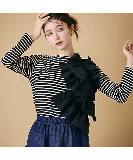 ショルダーフリル付きカットソー（83125504） | Rose Tiara