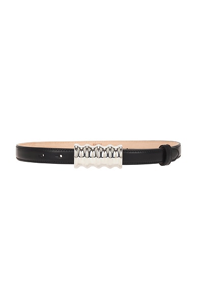 KHAITE Julius Small 20mm Belt in Black & Silver | FWRD