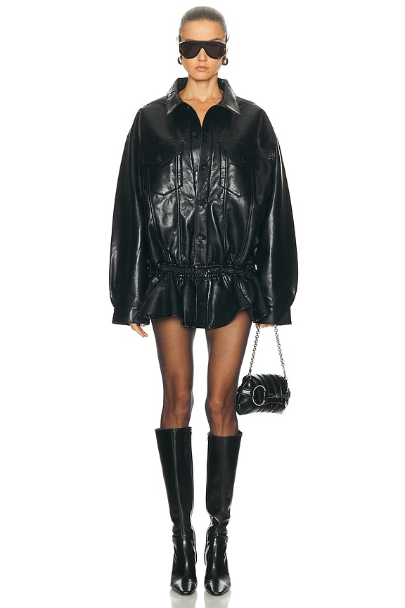 Helsa Tech Gabardine Zip Jacket in Black | FWRD