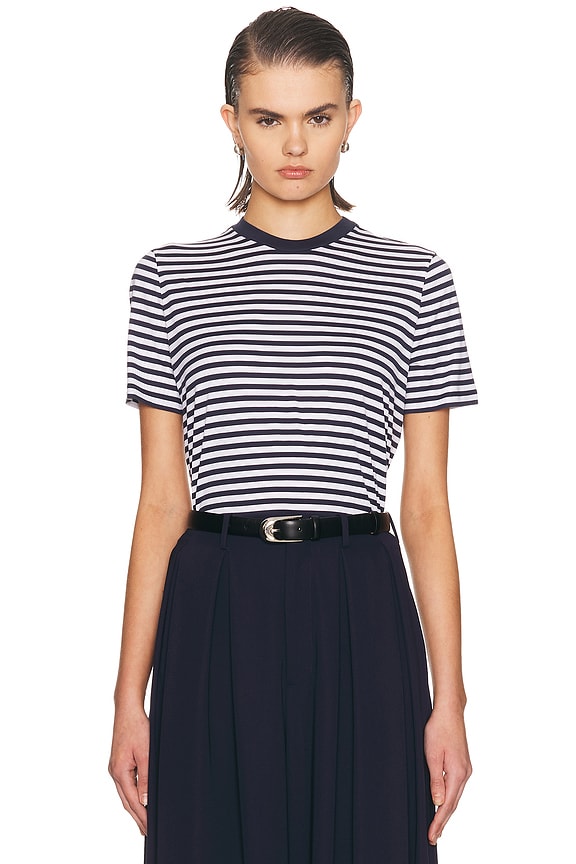 Miu Miu Short Sleeve Tee in Inchiostro & Topazio | FWRD