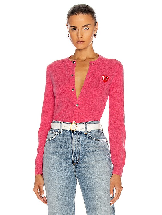 COMME des GARCONS PLAY Cardigan in Pink | FWRD