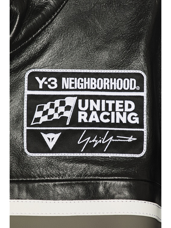 Y-3 Yohji Yamamoto x NBHD Leather Racer Jacket in Black | FWRD