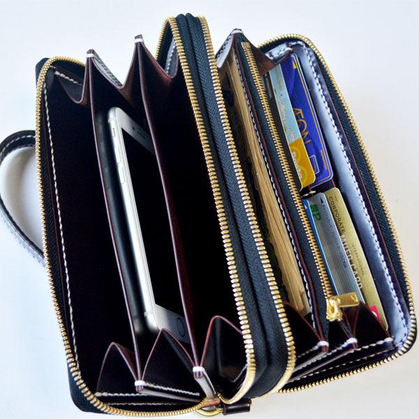 コードバン ダブルファスナー 長財布/ホーイン社シェルコードバン