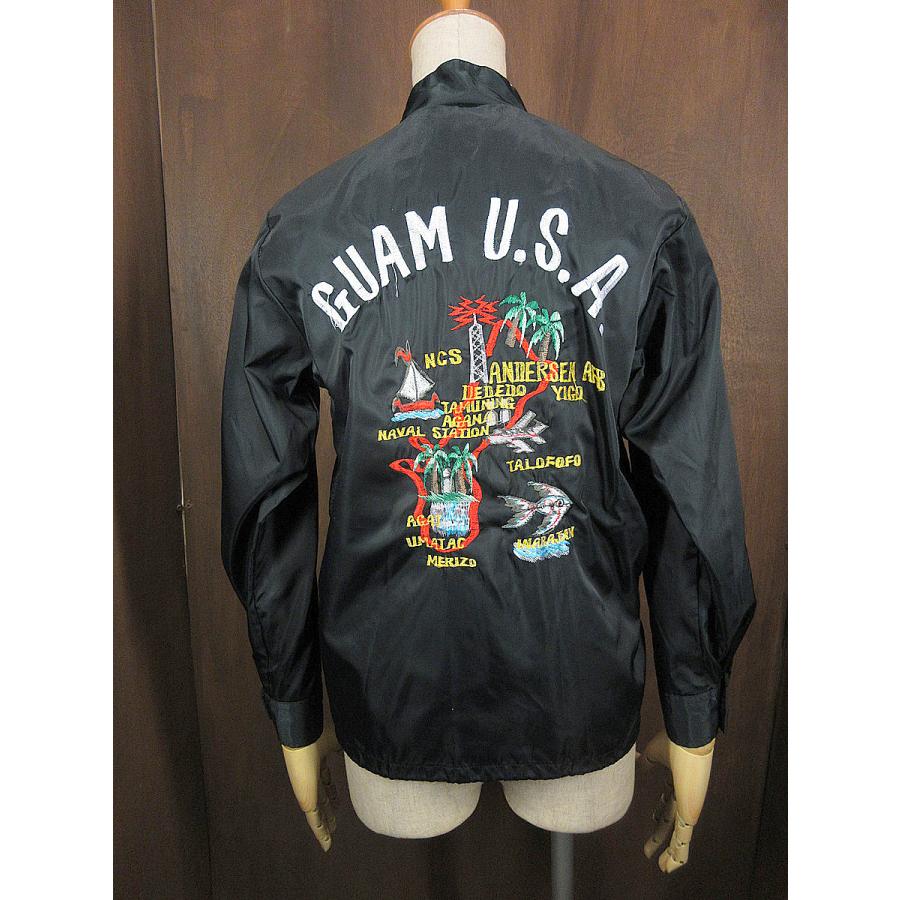 ビンテージ70's○SAMMY'S GUAM U.S.A.刺繍入りスーベニアジャケット黒