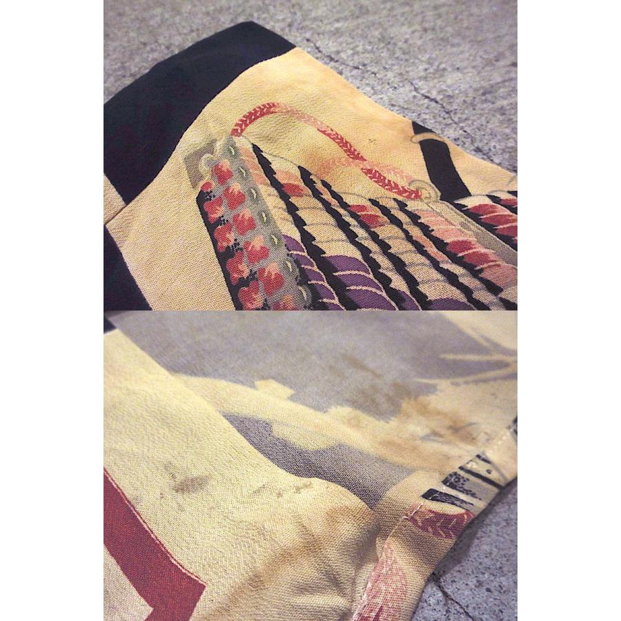 ビンテージ40's50's○オリエンタル総柄レーヨンチャイナシャツsize S