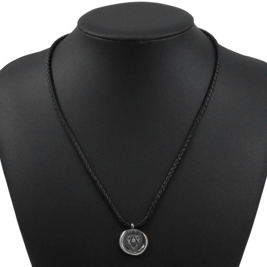 GUCCI（グッチ） クレスト 紋章 ネックレス シルバー925 黒 約12.1g