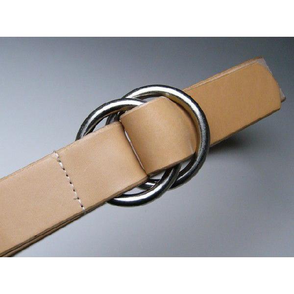 ベルト 栃木レザー 40mm メンズ ヌメ革 ダブルリングバックル 40mm