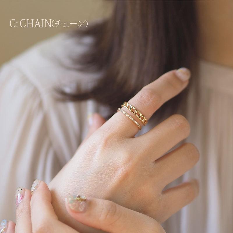 BLAZE フリーサイズ リング ビジュー ゴールド キラキラ 細い 重ねづけ