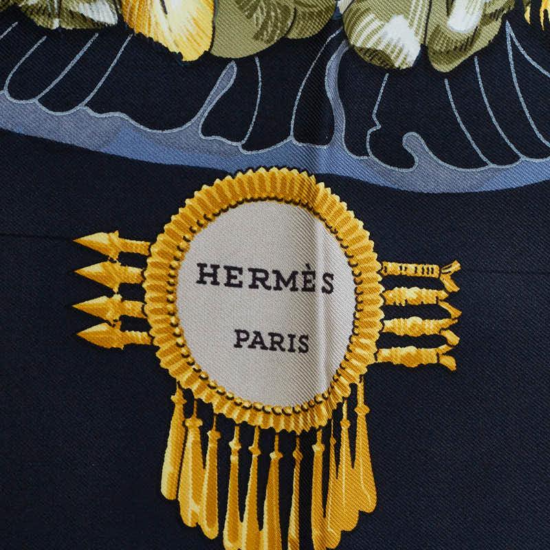 HERMES（エルメス） カレ90 mexique メキシコ 仏像 スカーフ ブラック