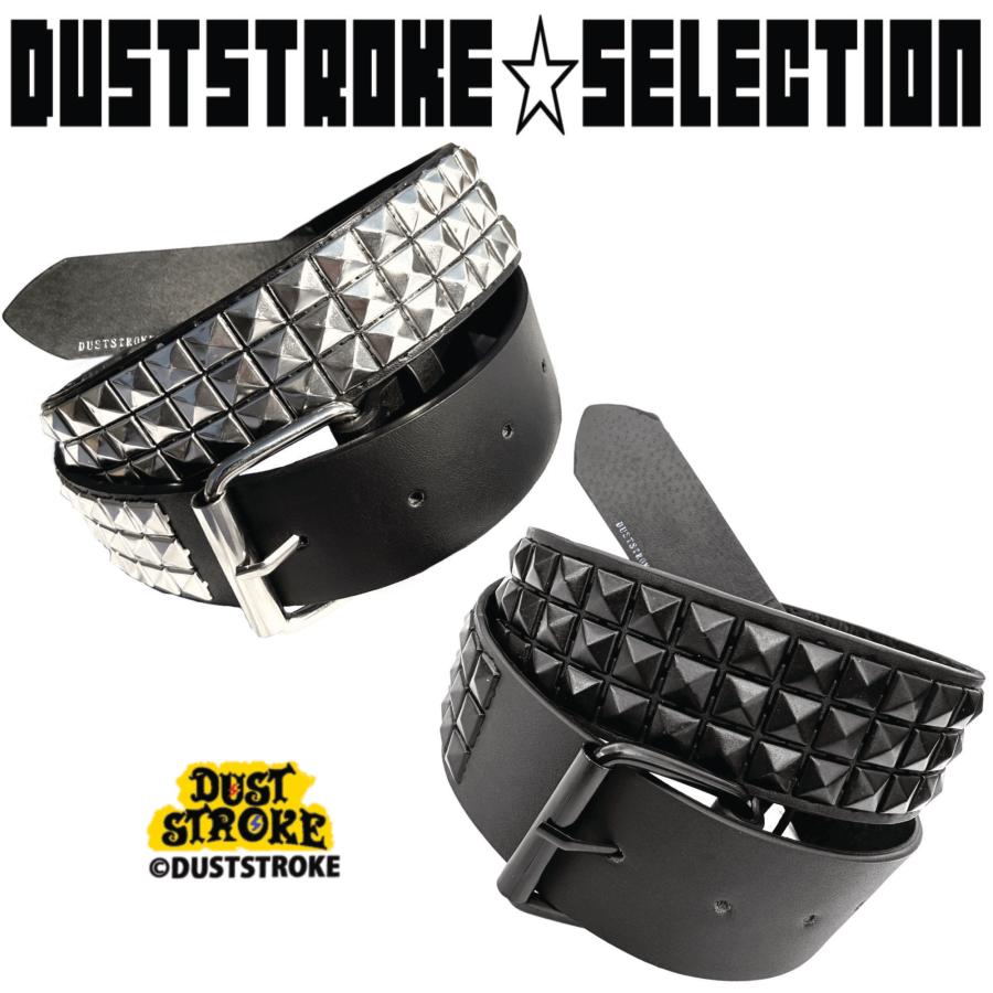 DUSTSTROKE (ダストストローク) 3連 スタッズ ベルト 鋲 PU レザー