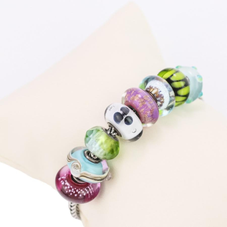 良品 Trollbeads トロールビーズ 925 ガラスビーズ ブレスレット