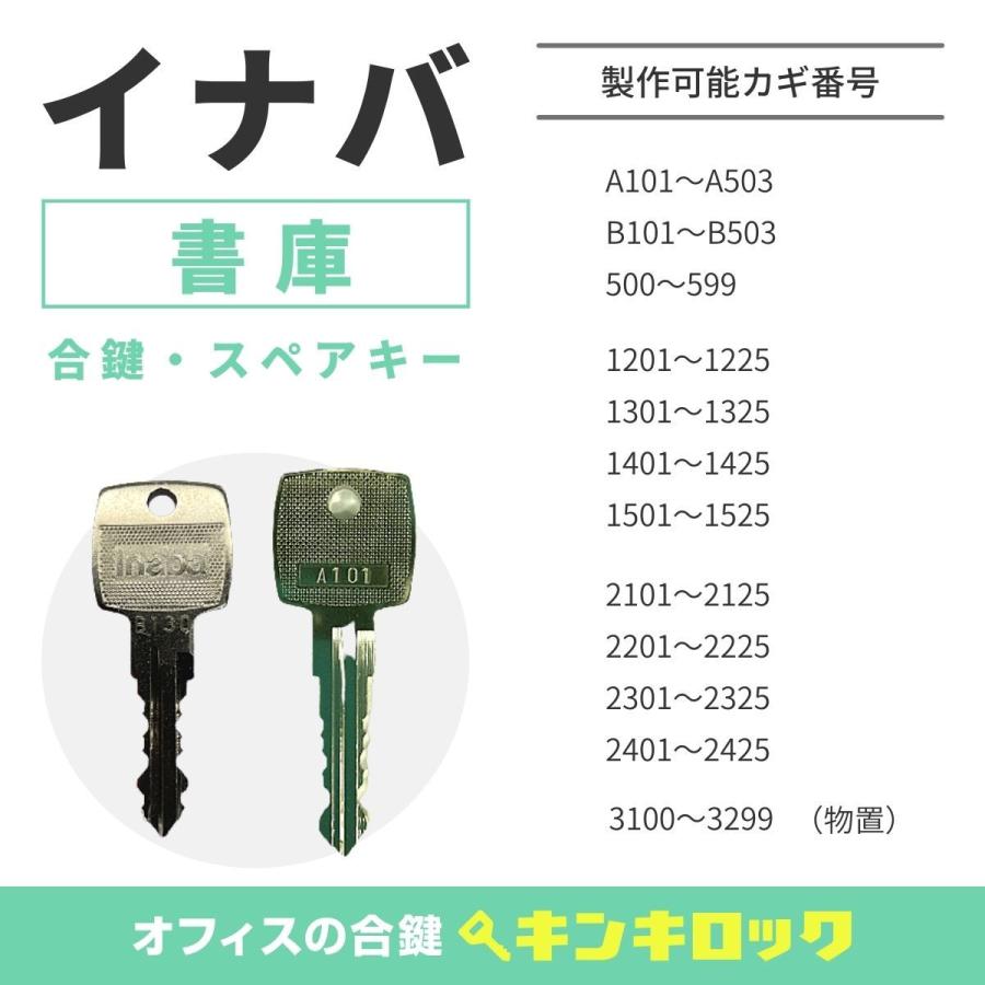 INABA(INB)(稲葉/イナバ) 合鍵 書庫・両開き書庫・引違書庫 物置 鍵
