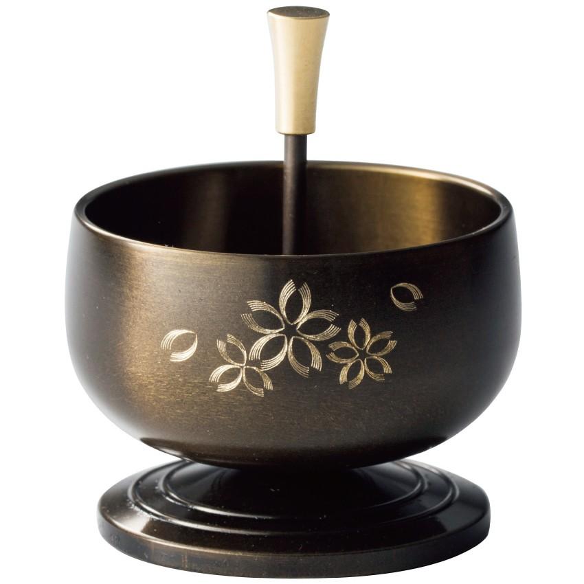 おりん おリン 国産 日本製 高岡 【豆リンセット】桜彫金（りん棒付