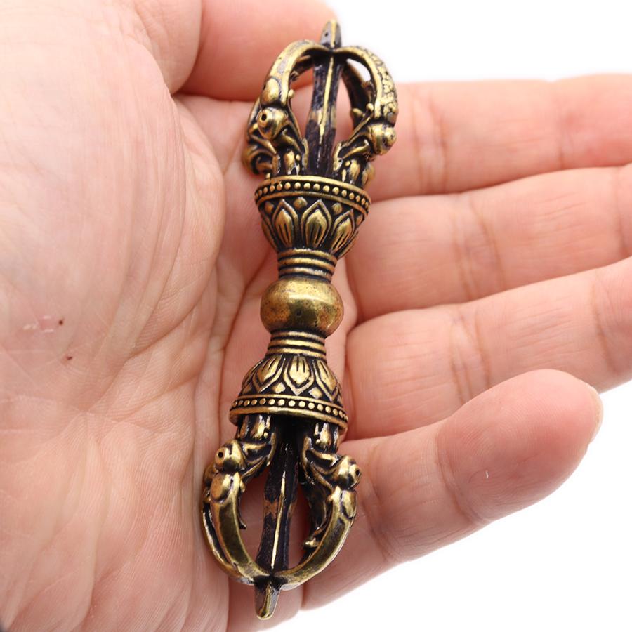 黄銅製仏具 法器 五鈷杵 金剛杵 9cm 金属製 降魔杵 真鍮 密教法具 仏教