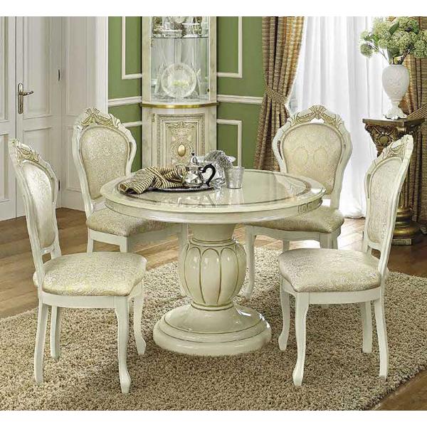 イタリア ダイニングチェア ホワイト 合皮 レザー 猫脚 完成品