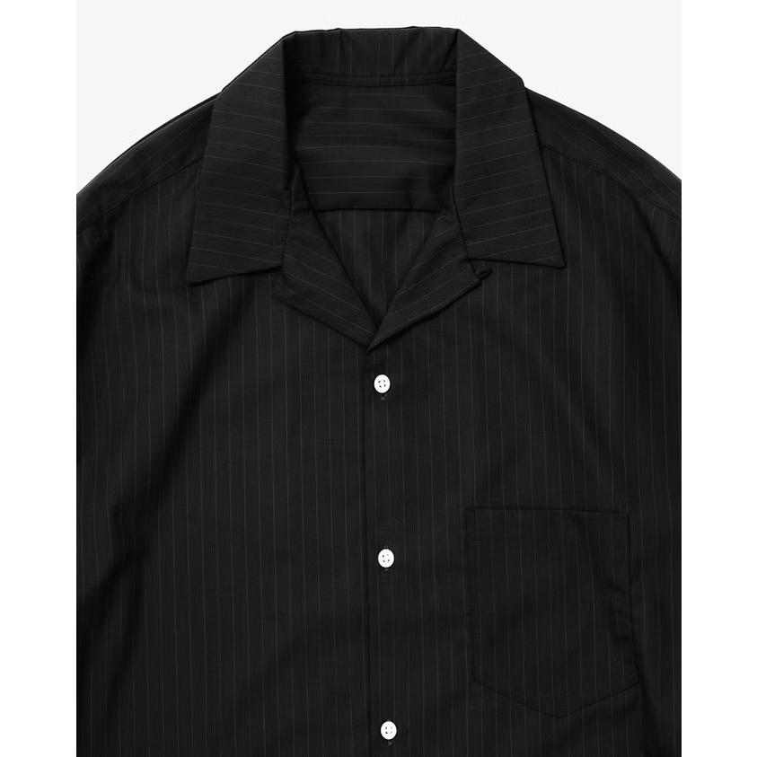 Sillage シアージ re-engineered overshirt black stripe エンジニ