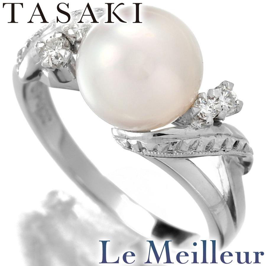 TASAKI（タサキ） パールリング 指輪 アコヤ真珠 8.1mm ダイヤモンド