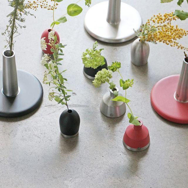 フラワーベース アルミ おしゃれ 一輪挿し 花瓶 Alx Vase Hana Silver