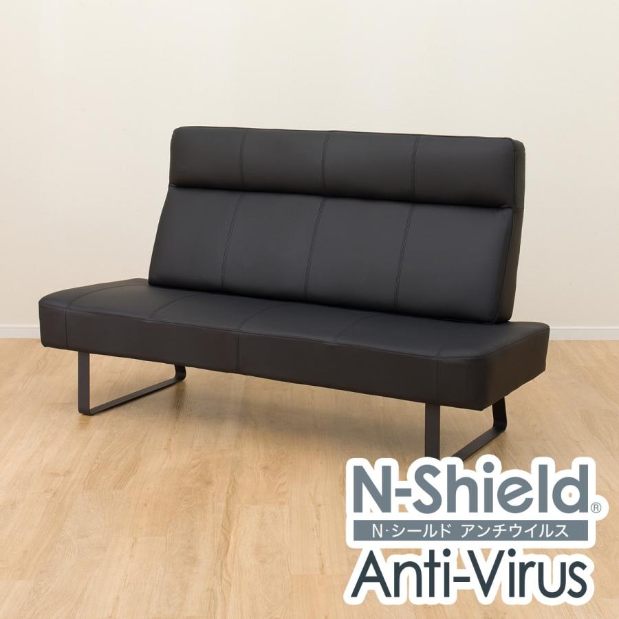 ニトリ（NITORI） 傷・汚れに強い合成皮革 2人用ソファ(NシールドBK