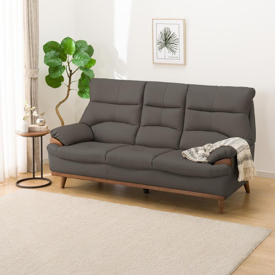 ニトリ（NITORI） 3人掛けソファ(PD02-2 革 GY) : ニトリ Yahoo!店