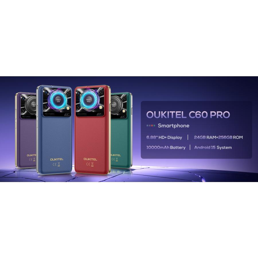 OUKITEL C60 Pro 青色 8+16GB 256GB 10000mAh 36mm大型スピーカー LED