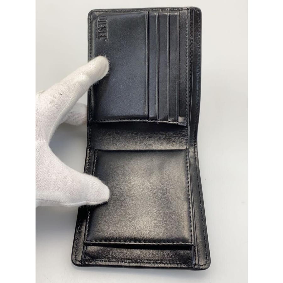 DIESEL◇2つ折り財布/レザー/BLK/無地/メンズ : セカンドストリート