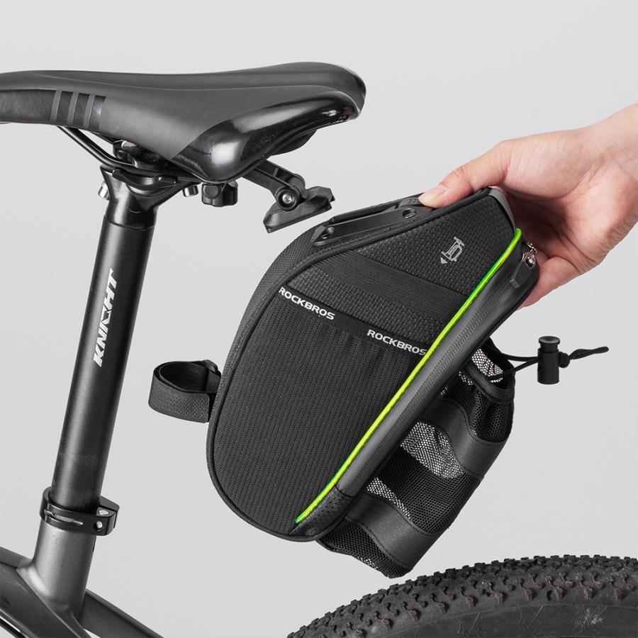 ROCKBROS サドルバッグ 自転車 光る ドリンクボトル ホルダー 電池式