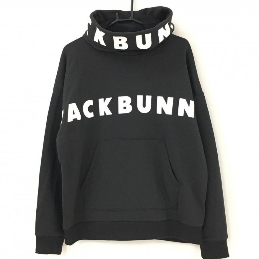 ジャックバニー パーカー 黒系×白 裏起毛 ビッグロゴ メンズ 5(L