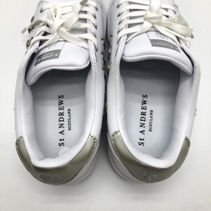 未使用品】セントアンドリュース ゴルフシューズ 白×シルバー 星