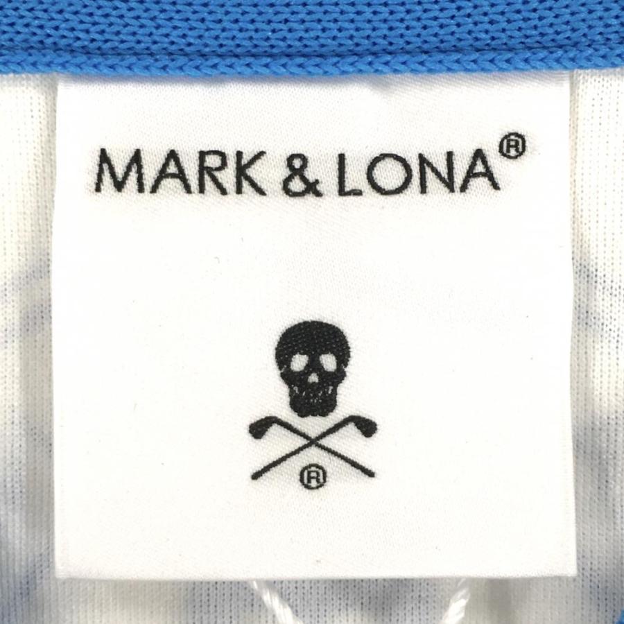 MARK&LONA（マークアンドロナ） ノースリーブポロシャツ 白×ブルー
